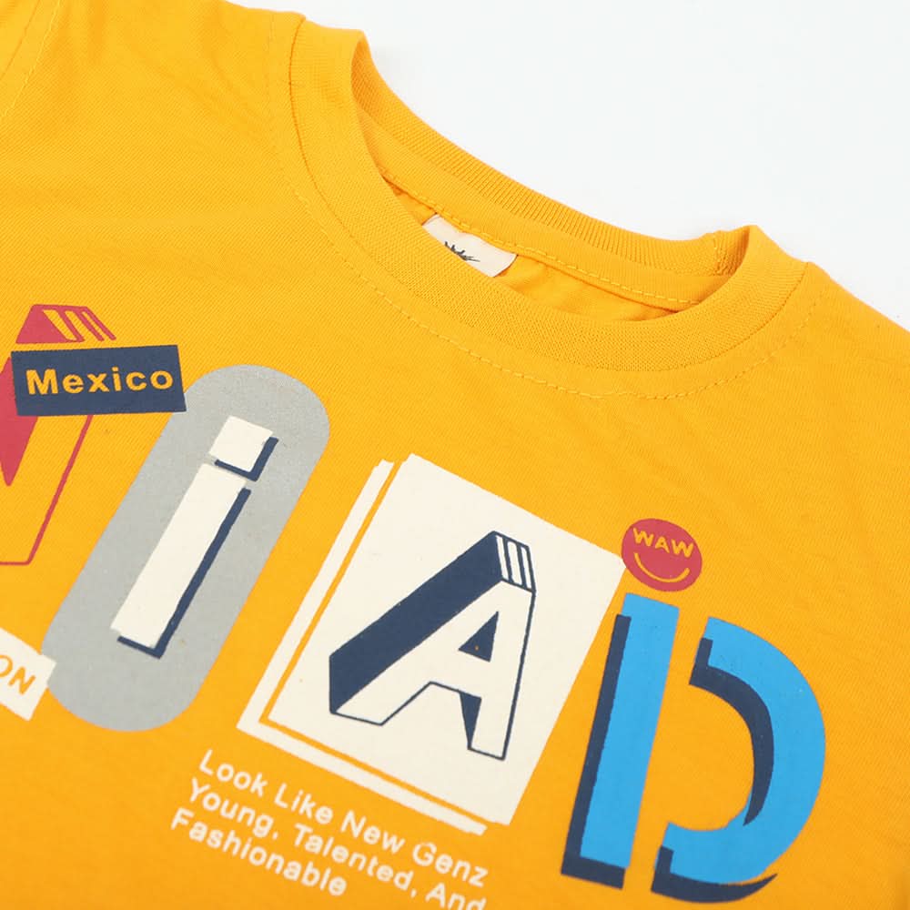 Boys Half Sleeves T-Shirt - Yellow, Boys T-Shirts, Chase Value, Chase Value