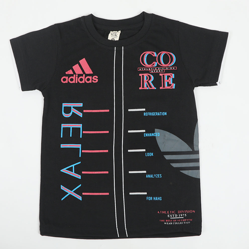 Boys Half Sleeves T-Shirt - Black, Boys T-Shirts, Chase Value, Chase Value