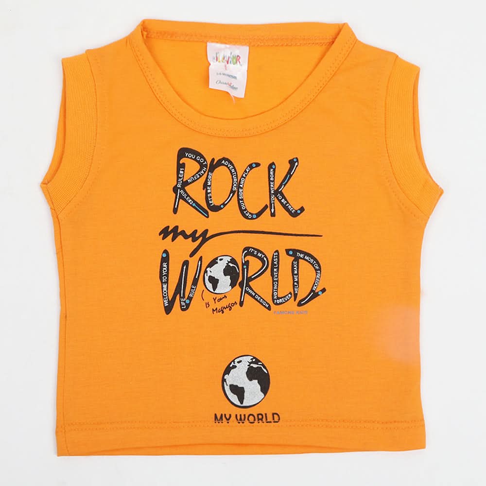 Newborn Boys Sando - Orange, Newborn Boys Shirts & T-Shirts, Chase Value, Chase Value