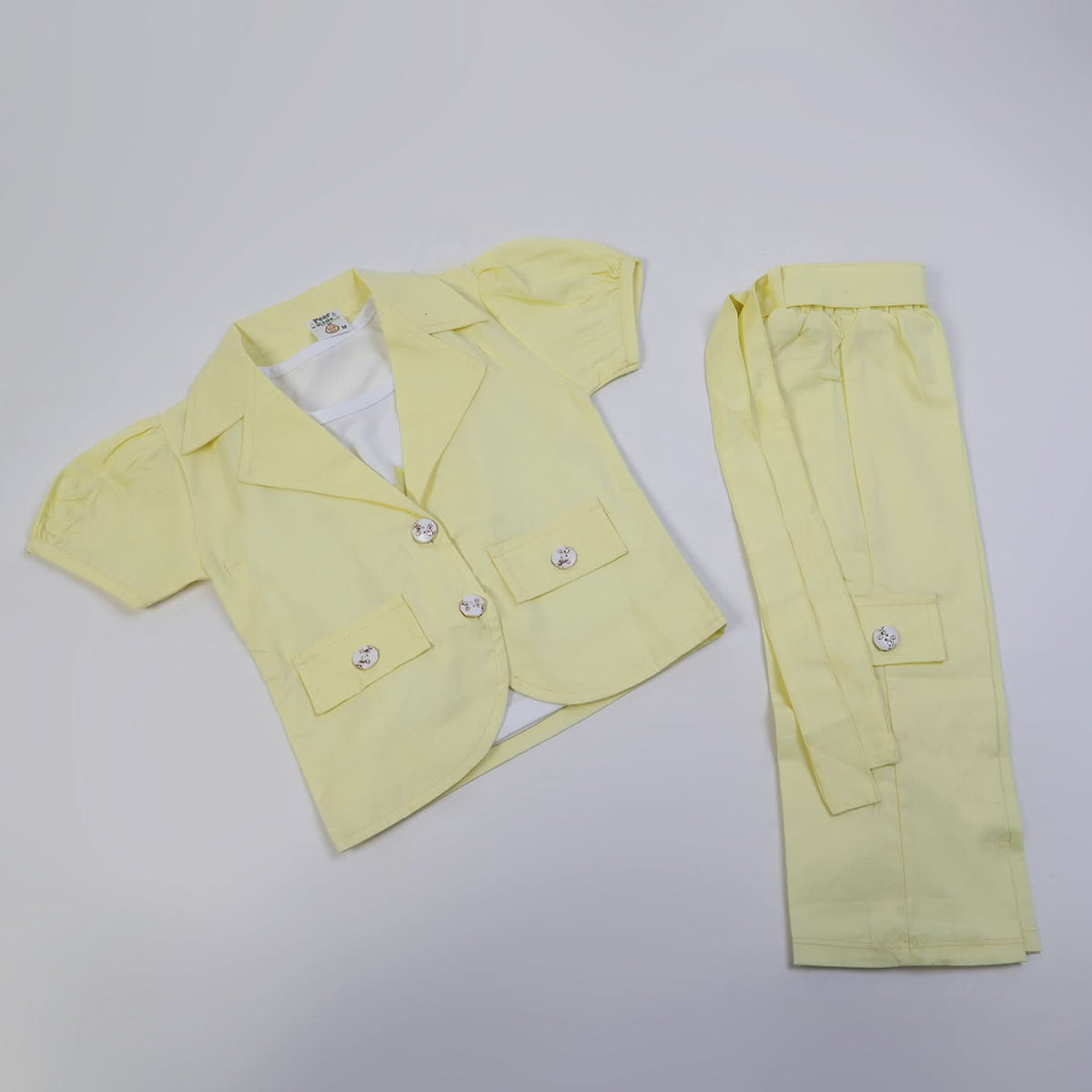 Girls Cotton Half Sleeves Suit - Lemon, Girls Suits, Chase Value, Chase Value