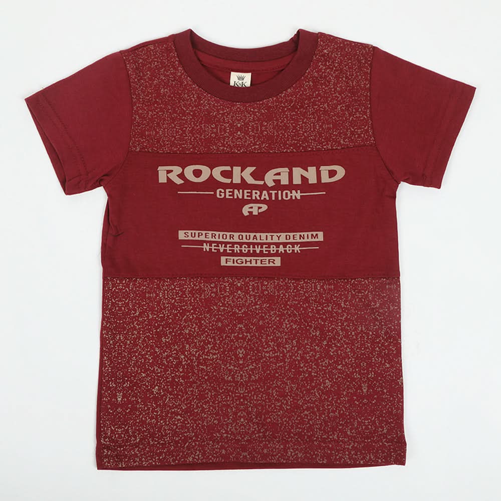 Boys Half Sleeves T-Shirt - Maroon, Boys T-Shirts, Chase Value, Chase Value