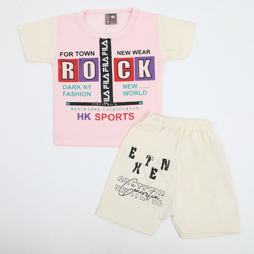 Newborn Boys Half Sleeves Suit - Pink, Newborn Boys Sets & Suits, Chase Value, Chase Value