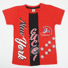 Boys Half Sleeves T-Shirt - Red