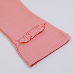 Girls Tight Half Sleeves Suit - Peach