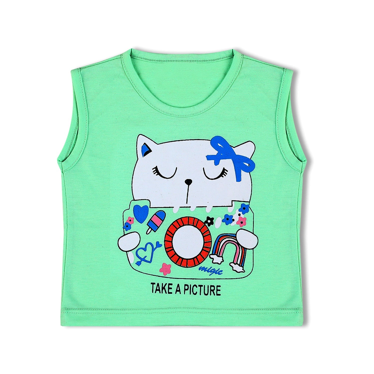 Valuable Newborn Girls Sando - Green, Newborn Girls T-Shirts, Chase Value, Chase Value