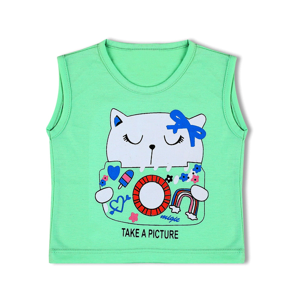 Valuable Newborn Girls Sando - Green, Newborn Girls T-Shirts, Chase Value, Chase Value