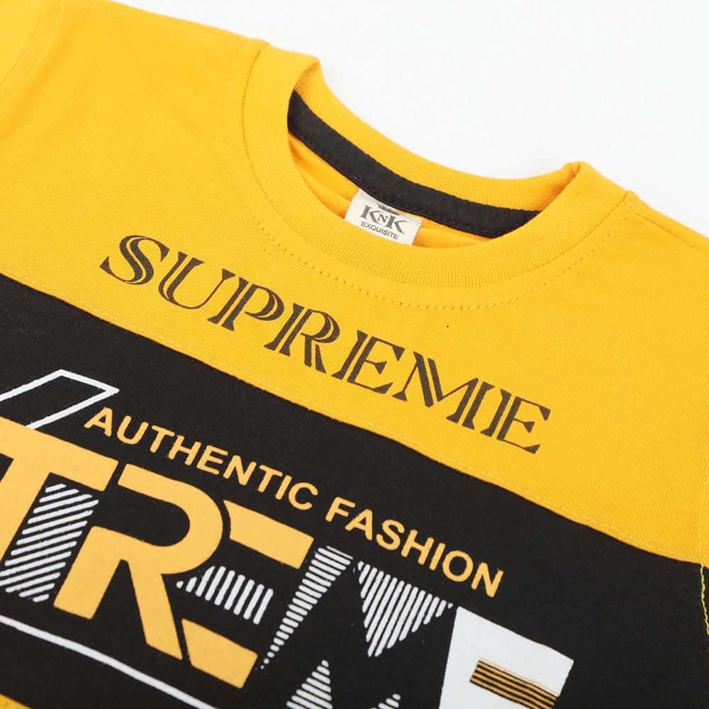 Boys Half Sleeves T-Shirt - Mustard, Boys T-Shirts, Chase Value, Chase Value