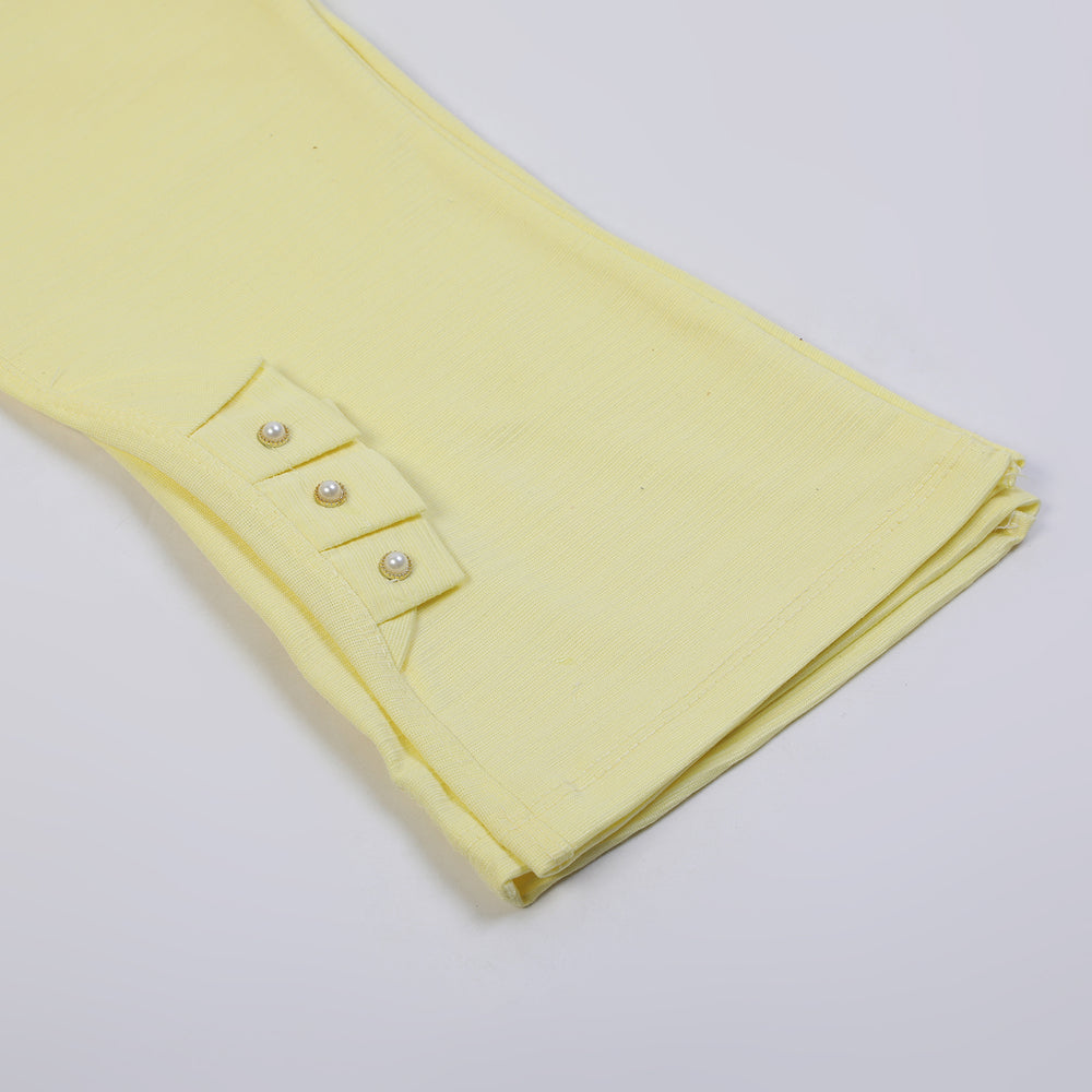 Girls Tight Half Sleeves Suit - Yellow, Girls Suits, Chase Value, Chase Value