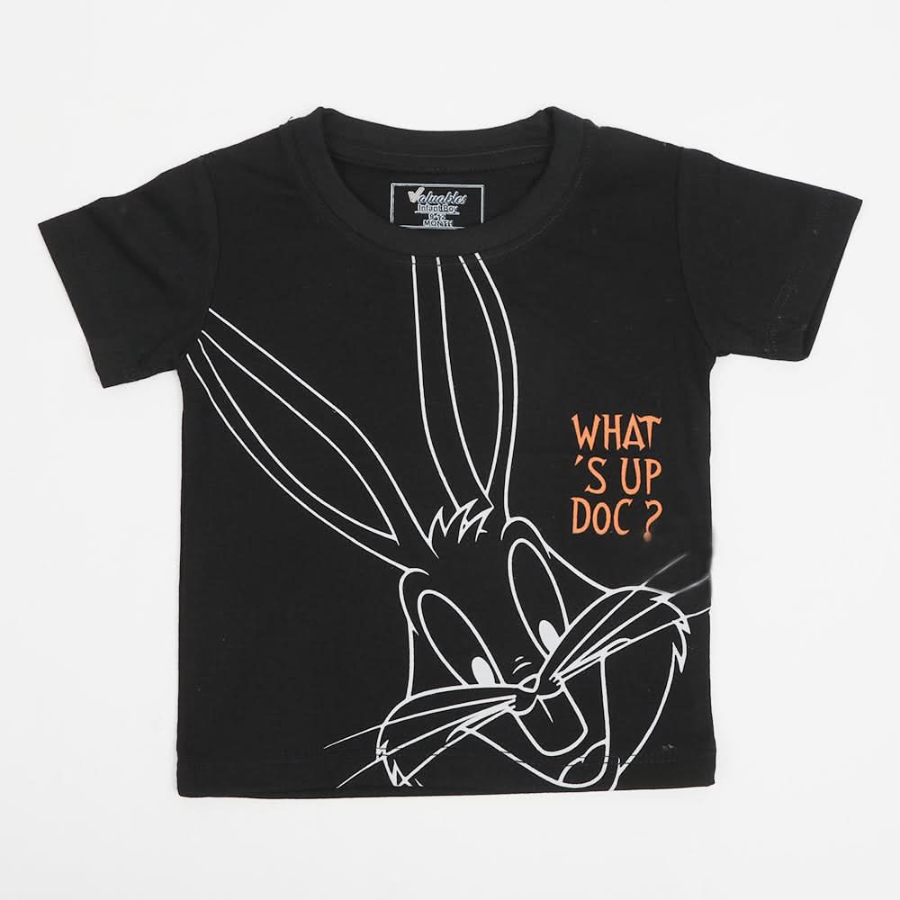 Newborn Boys Half Sleeves T-Shirt - Black, Newborn Boys Shirts & T-Shirts, Chase Value, Chase Value