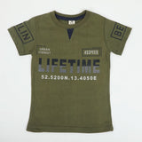 Boys Half Sleeves T-Shirt - Olive Green, Boys T-Shirts, Chase Value, Chase Value