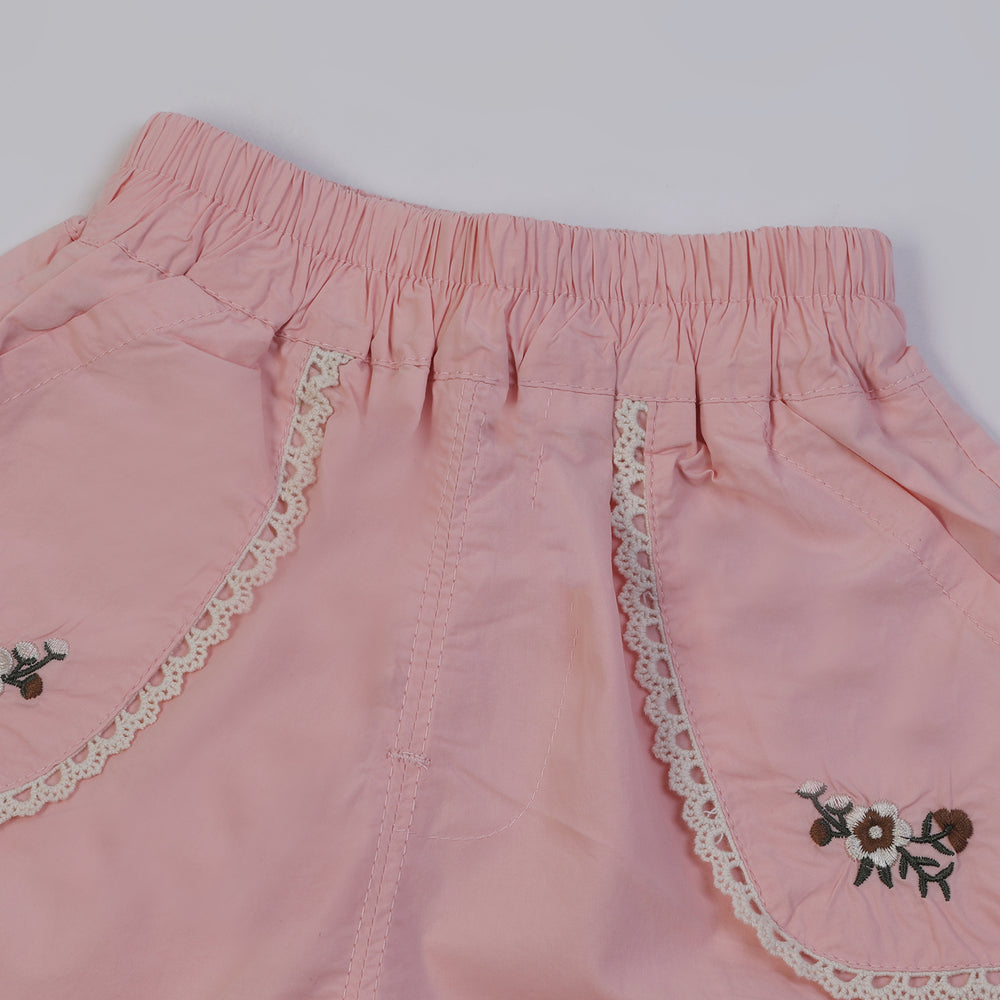 Girls Cotton Shorts - Baby Pink, Girls Shorts Skirts, Chase Value, Chase Value