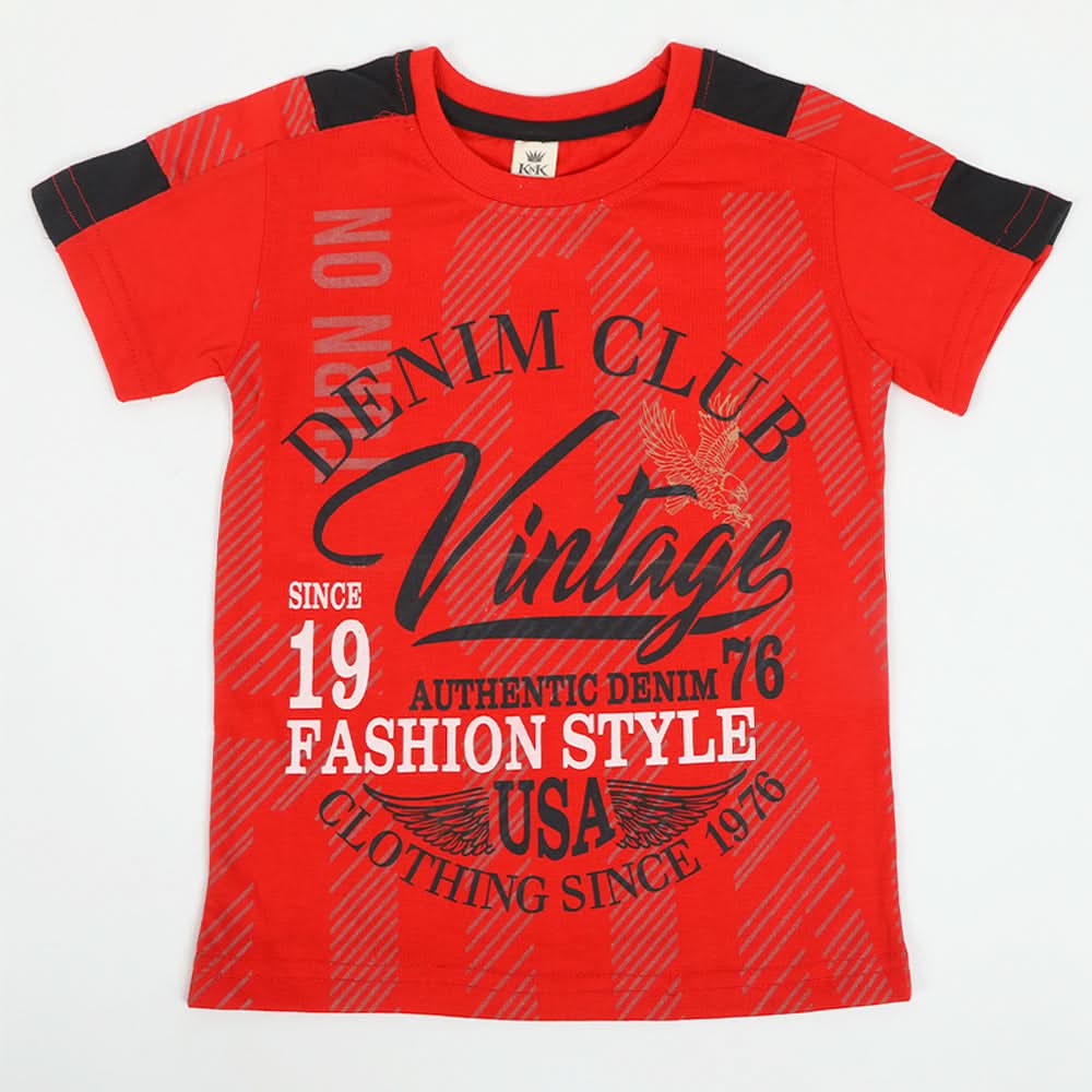 Boys Half Sleeves T-Shirt - Red, Boys T-Shirts, Chase Value, Chase Value