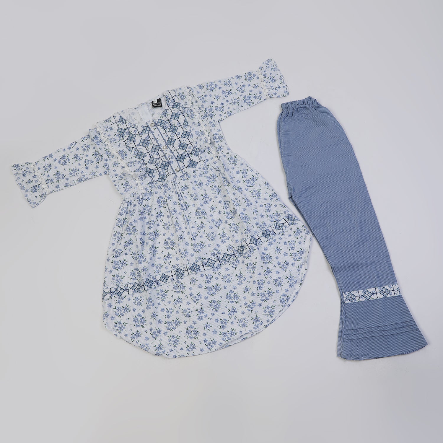 Girls Embroidered Shalwar Suit - Light Blue, Girls Shalwar Kameez, Chase Value, Chase Value