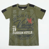 Boys Half Sleeves T-Shirt - Olive Green, Boys T-Shirts, Chase Value, Chase Value