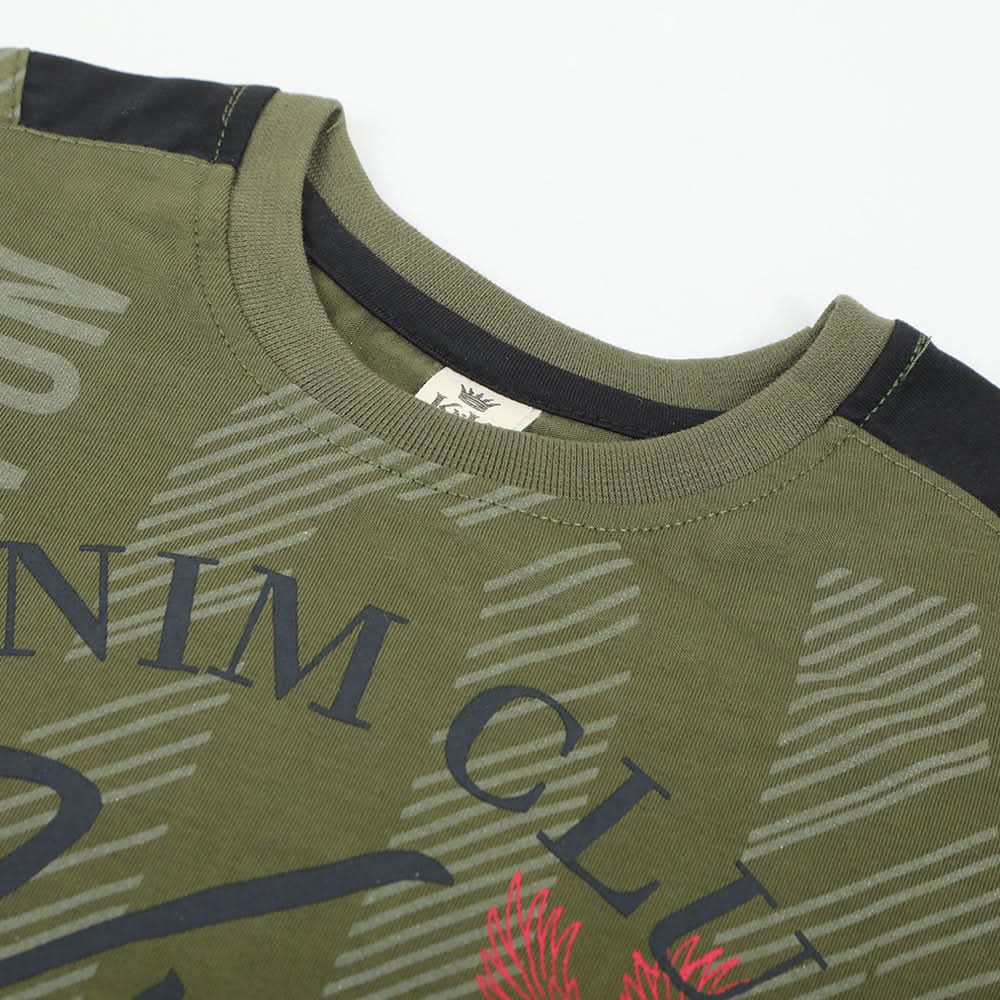 Boys Half Sleeves T-Shirt - Olive Green, Boys T-Shirts, Chase Value, Chase Value