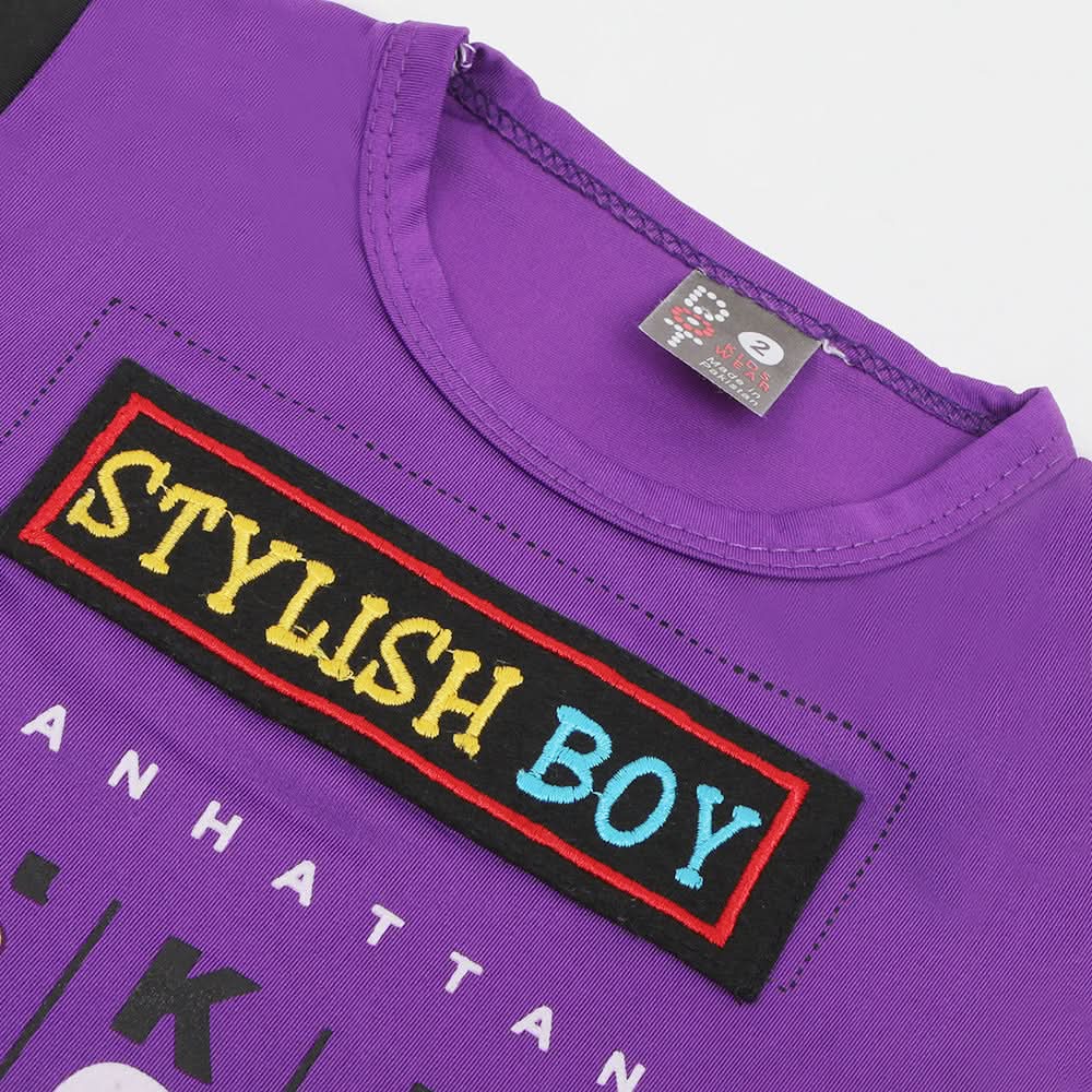 Newborn Boys Half Sleeves Suit - Purple, Newborn Boys Sets & Suits, Chase Value, Chase Value