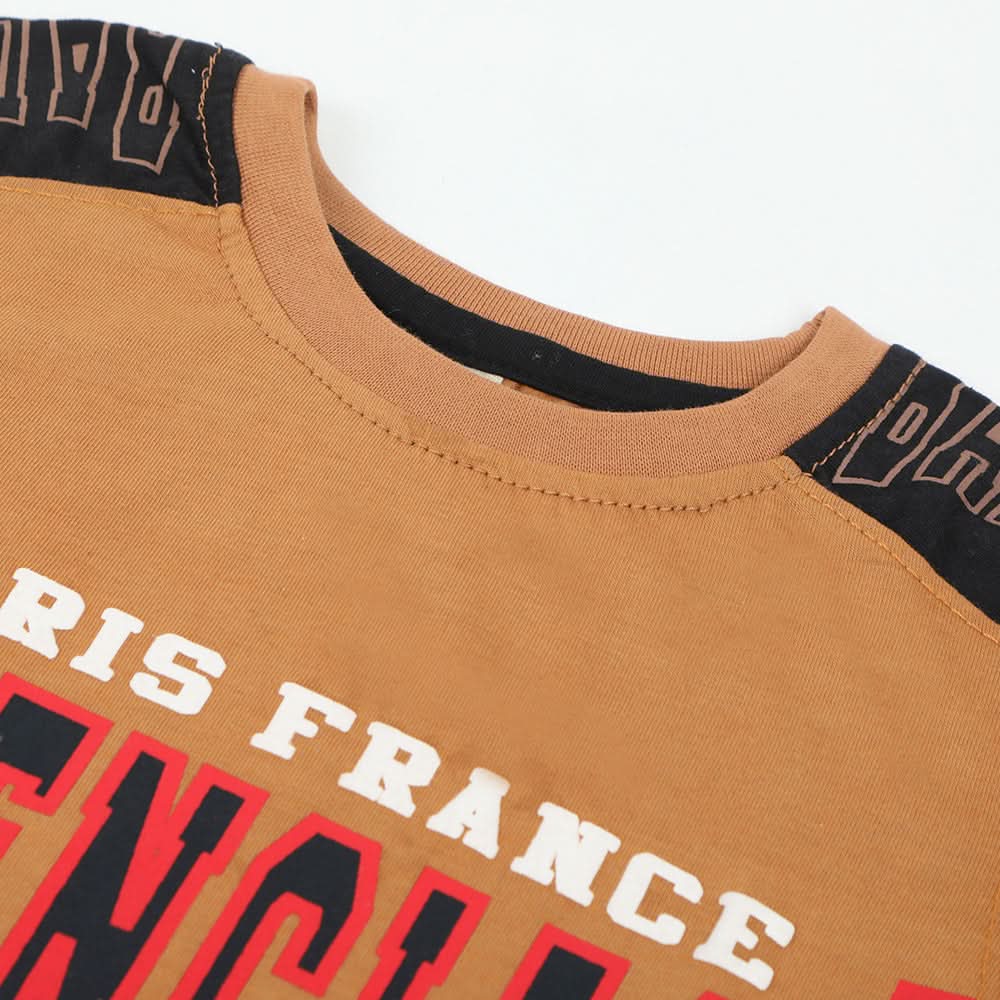 Boys Half Sleeves T-Shirt - Brown, Boys T-Shirts, Chase Value, Chase Value
