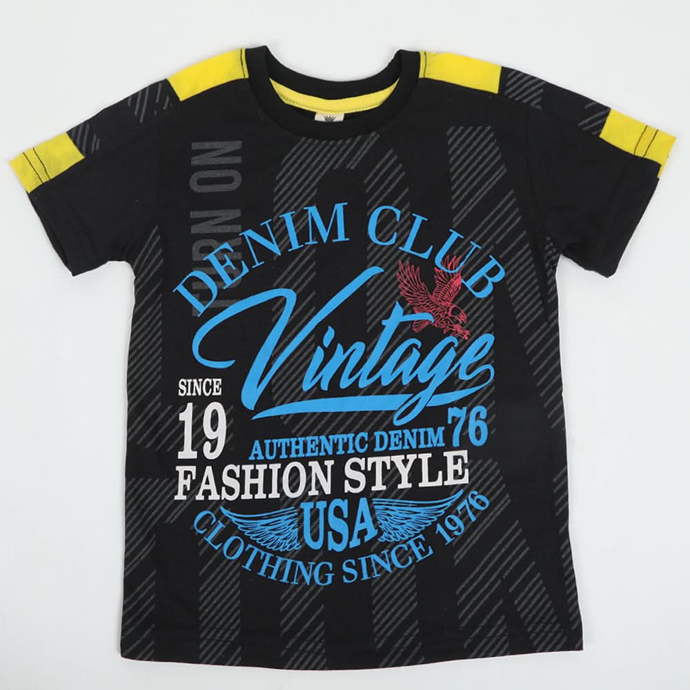 Boys Half Sleeves T-Shirt - Black, Boys T-Shirts, Chase Value, Chase Value