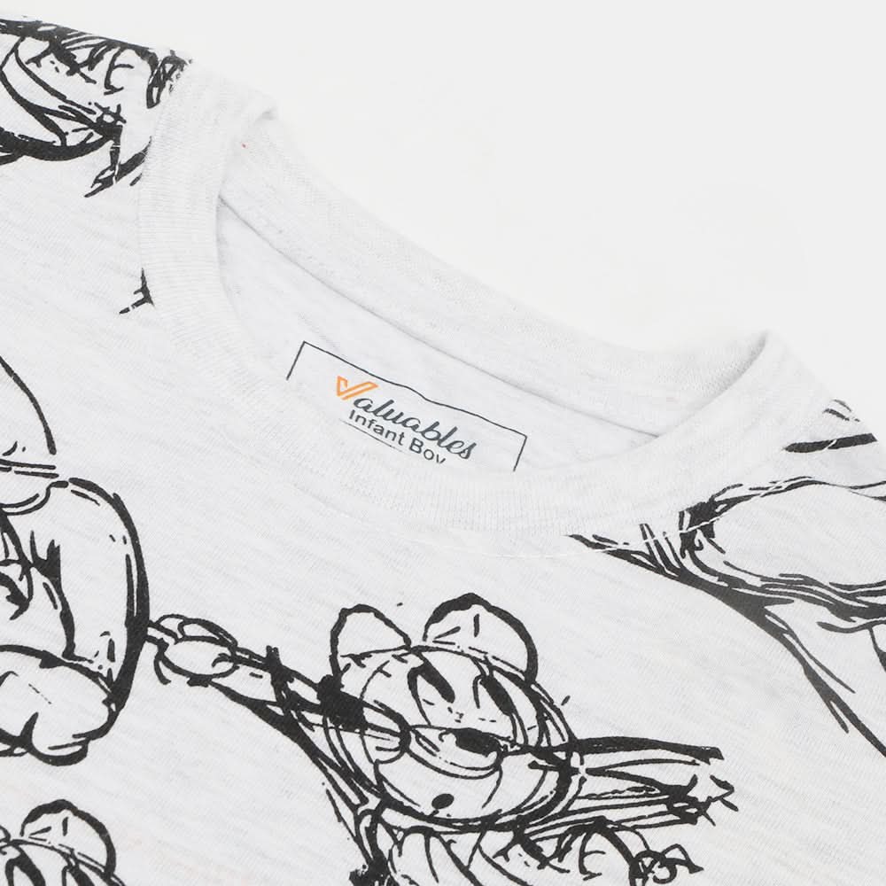 Newborn Boys Half Sleeves T-Shirt - Light Grey, Newborn Boys Shirts & T-Shirts, Chase Value, Chase Value