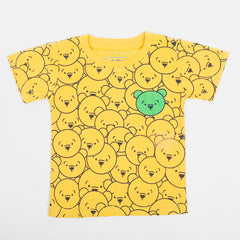 Newborn Boys Half Sleeves T-Shirt - Yellow