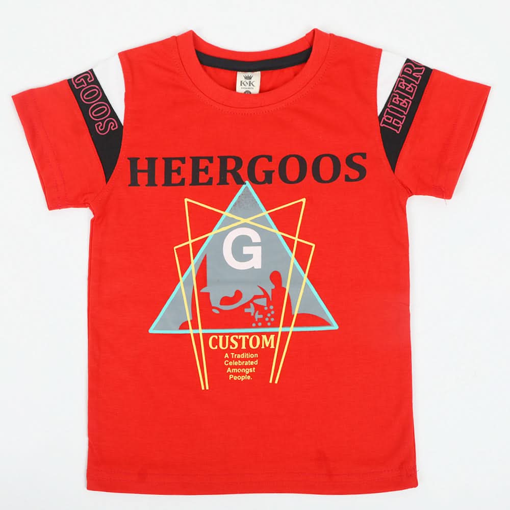 Boys Half Sleeves T-Shirt - Red, Boys T-Shirts, Chase Value, Chase Value