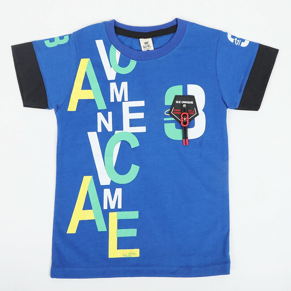 Boys Half Sleeves T-Shirt - Blue, Boys T-Shirts, Chase Value, Chase Value