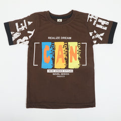 Boys Half Sleeves T-Shirt - Chocolate, Boys T-Shirts, Chase Value, Chase Value