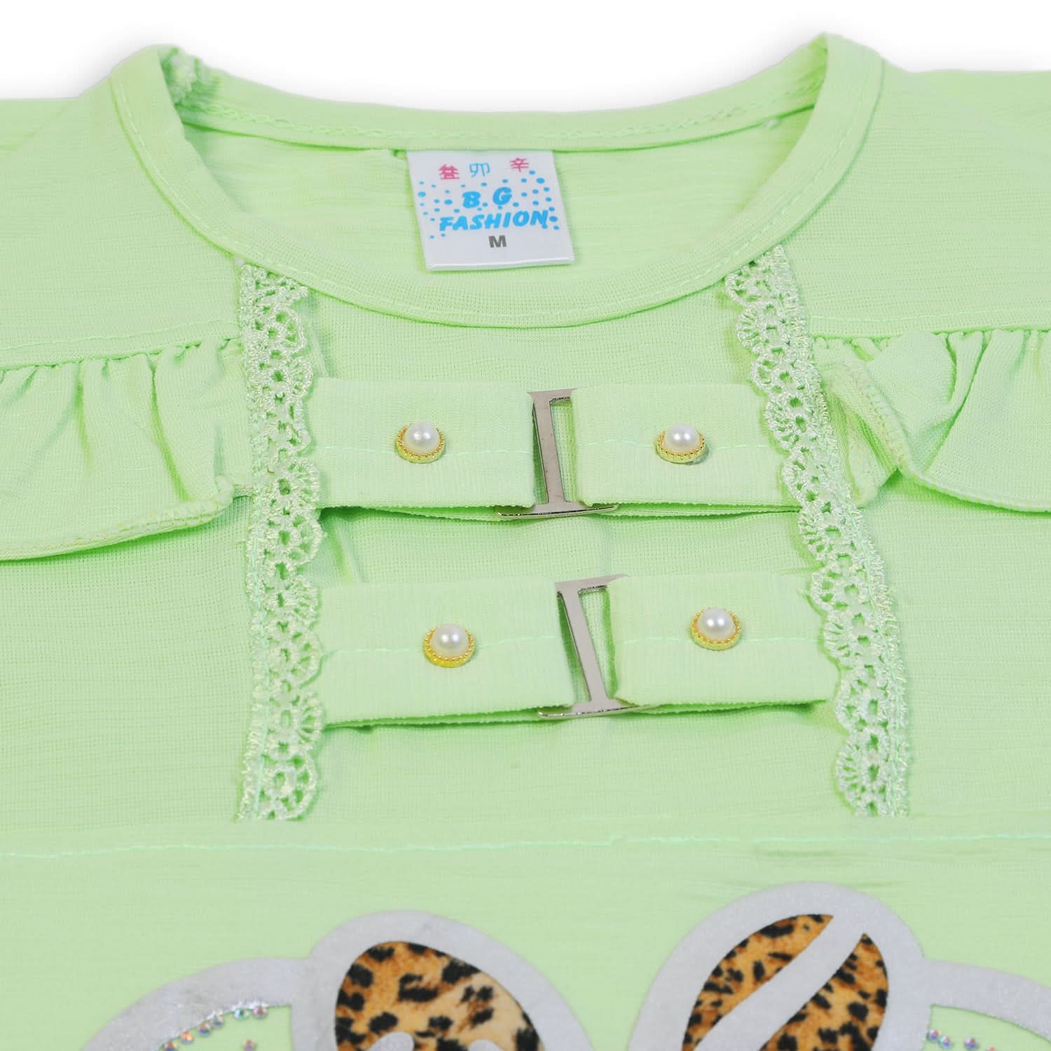 Girls Half Sleeves Suit - Light Green, Girls Suits, Chase Value, Chase Value
