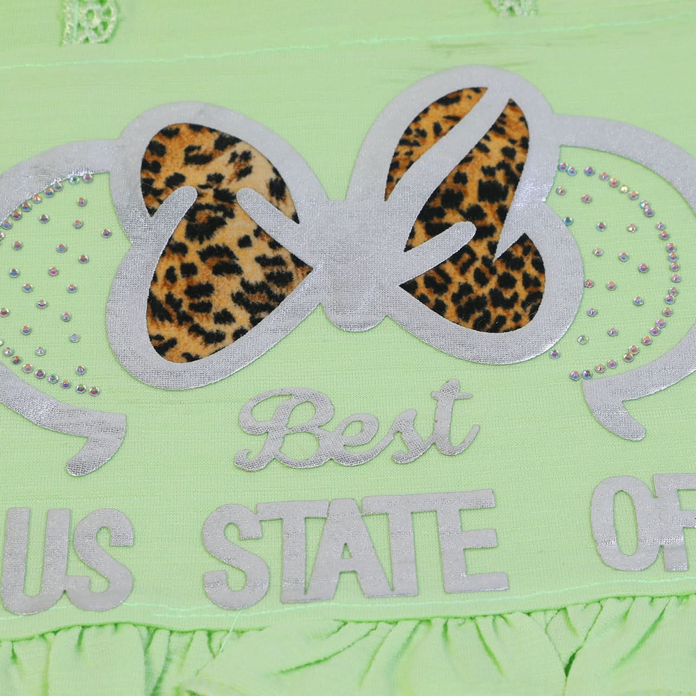 Girls Half Sleeves Suit - Light Green, Girls Suits, Chase Value, Chase Value