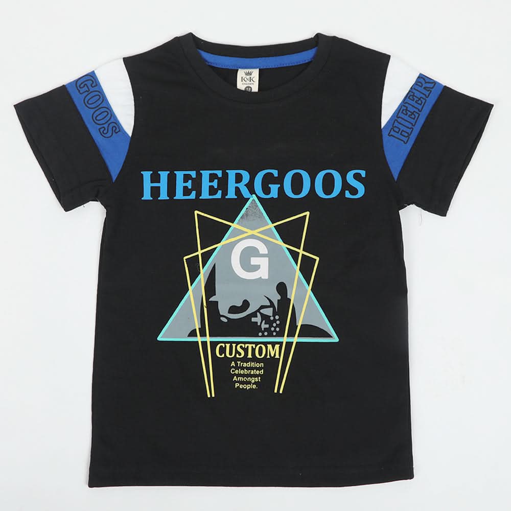 Boys Half Sleeves T-Shirt - Black, Boys T-Shirts, Chase Value, Chase Value