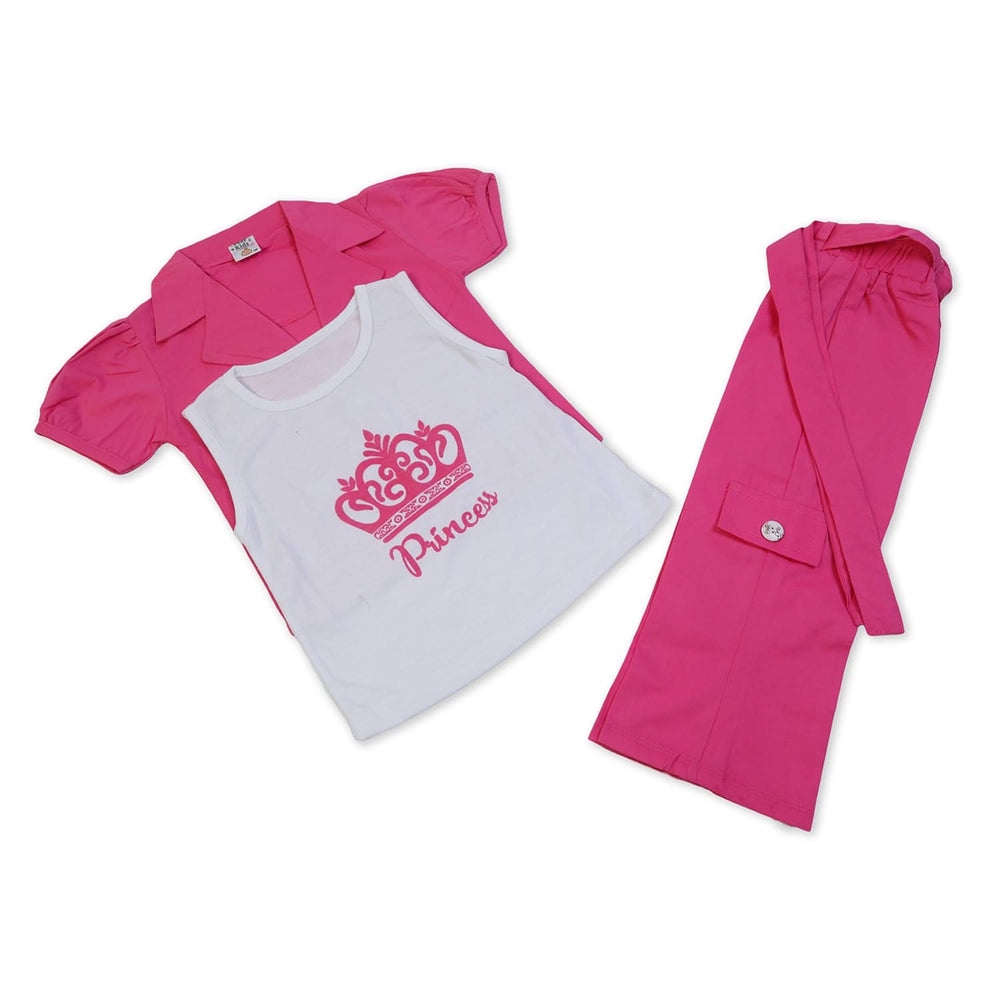 Girls Cotton Half Sleeves Suit - Pink, Girls Suits, Chase Value, Chase Value