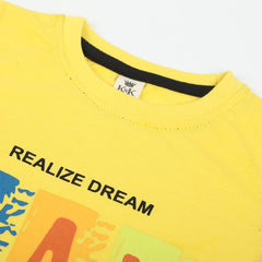 Boys Half Sleeves T-Shirt - Yellow, Boys T-Shirts, Chase Value, Chase Value