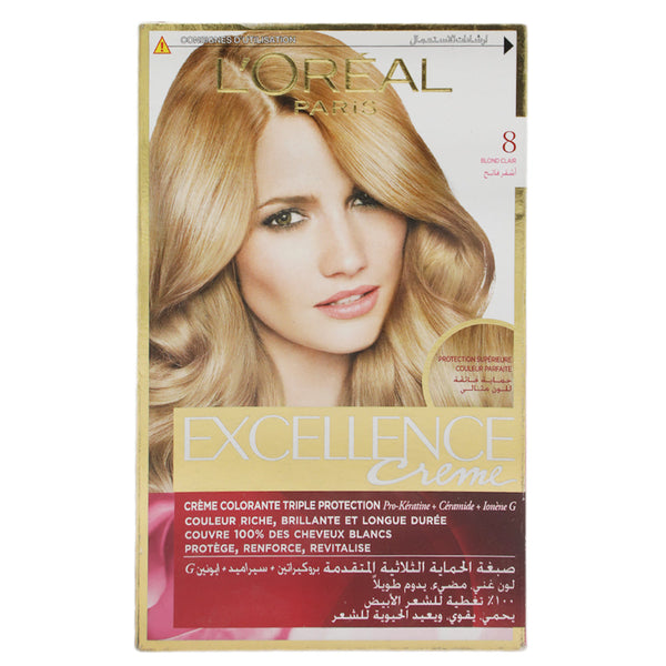 Loreal Paris Excellence Blonde Clair 8, Beauty & Personal Care, Hair Colour, Chase Value, Chase Value