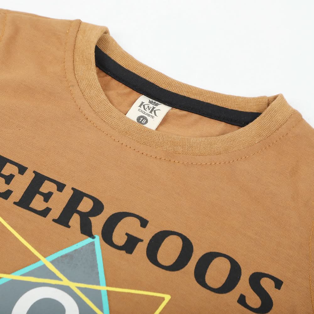 Boys Half Sleeves T-Shirt - Brown, Boys T-Shirts, Chase Value, Chase Value