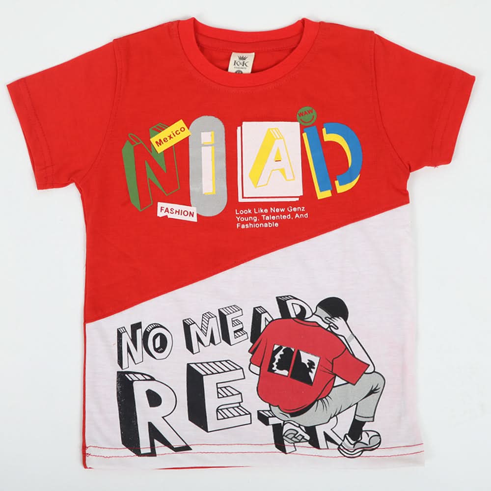 Boys Half Sleeves T-Shirt - Red, Boys T-Shirts, Chase Value, Chase Value