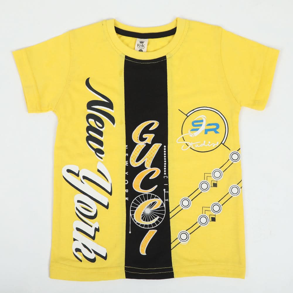 Boys Half Sleeves T-Shirt - Yellow, Boys T-Shirts, Chase Value, Chase Value