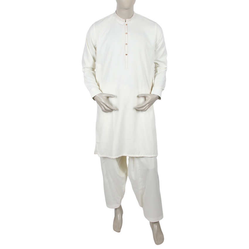 Eminent Men's Kurta Shalwar Suit - Off White