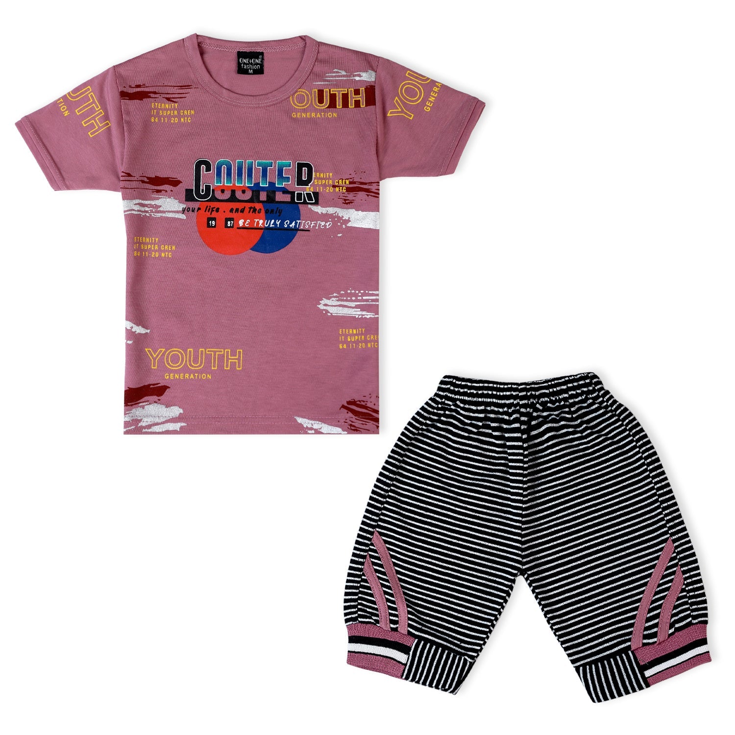 Boys Half Sleeves Suit - Tea Pink, Boys Sets & Suits, Chase Value, Chase Value
