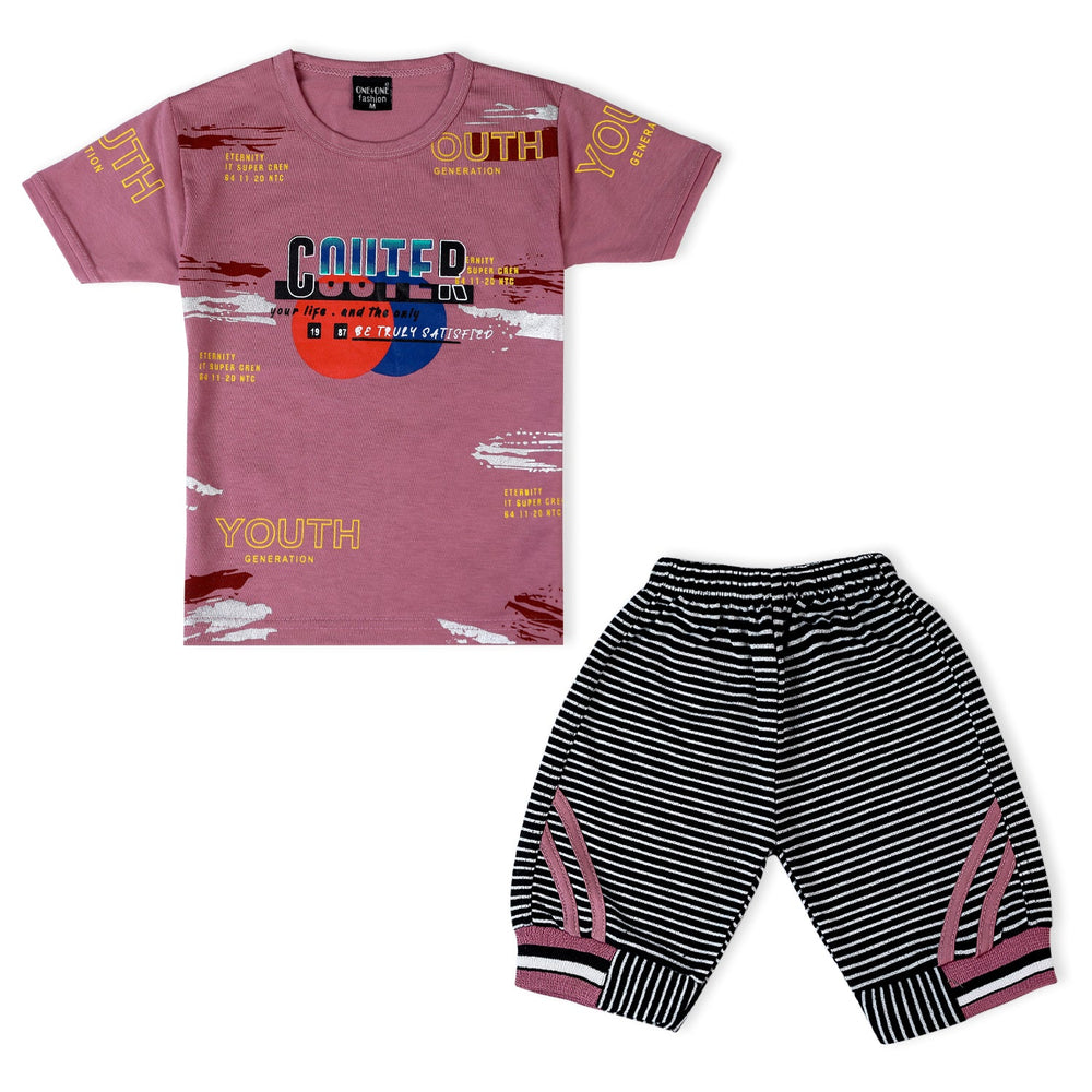 Boys Half Sleeves Suit - Tea Pink, Boys Sets & Suits, Chase Value, Chase Value