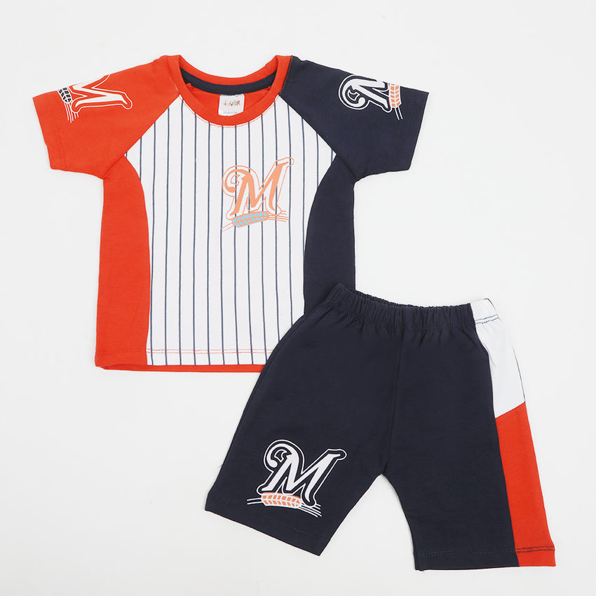 Newborn Boys Short Suit - Orange