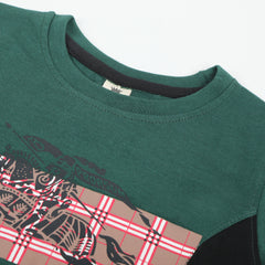 Boys Half Sleeves T-Shirt - Green, Boys T-Shirts, Chase Value, Chase Value