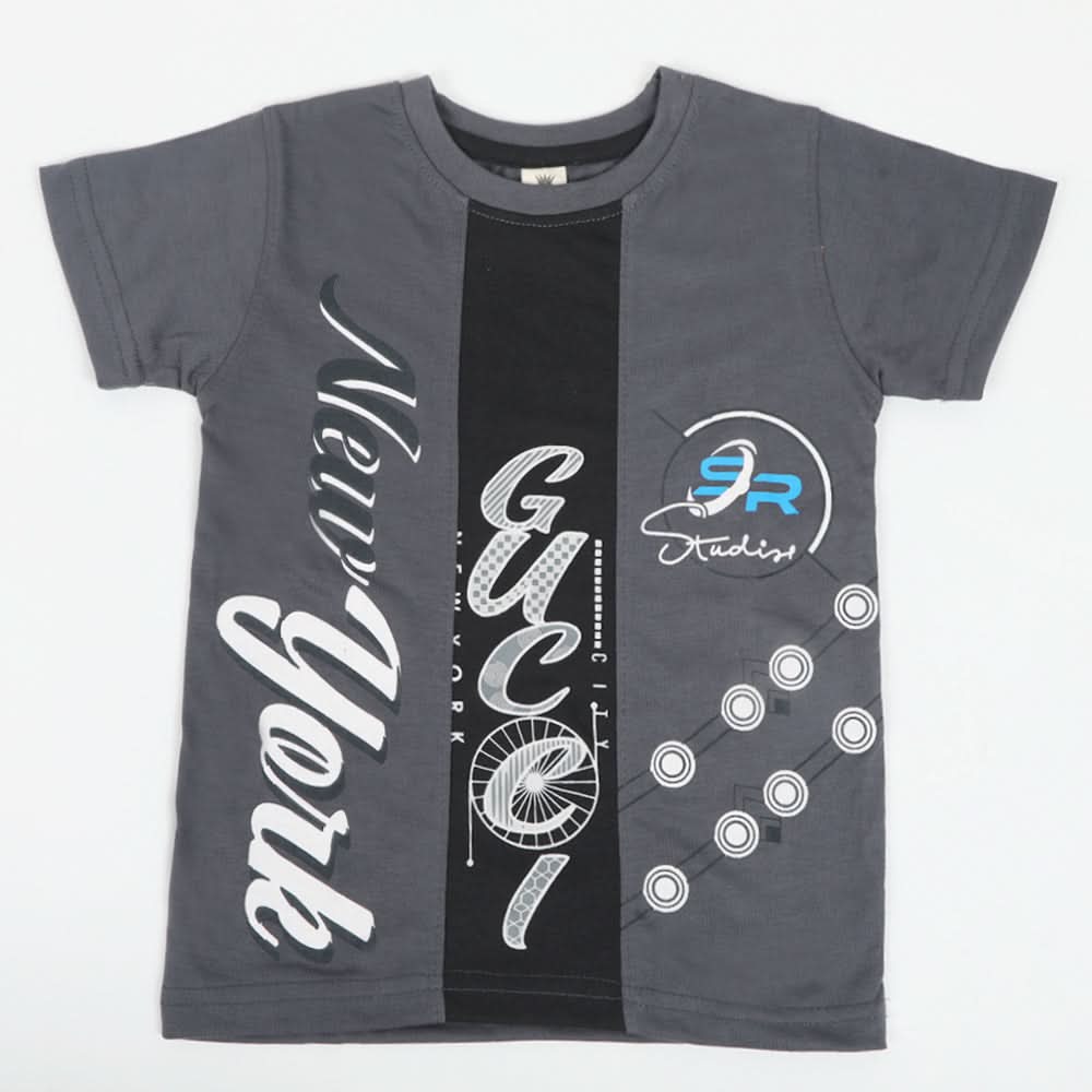 Boys Half Sleeves T-Shirt - Grey, Boys T-Shirts, Chase Value, Chase Value