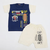 Newborn Boys Half Sleeves Suit - Navy Blue, Newborn Boys Sets & Suits, Chase Value, Chase Value