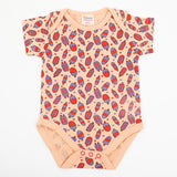 Newborn Girls Half Sleeves Body Romper - Peach, Newborn Girls Rompers, Chase Value, Chase Value