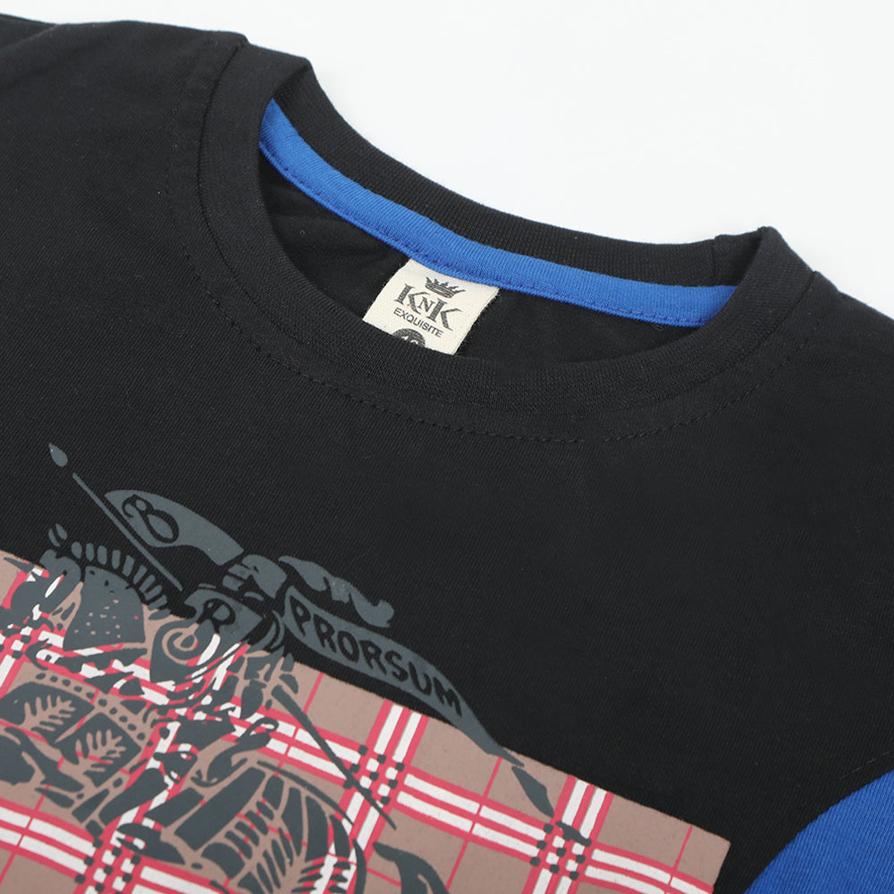 Boys Half Sleeves T-Shirt - Black, Boys T-Shirts, Chase Value, Chase Value