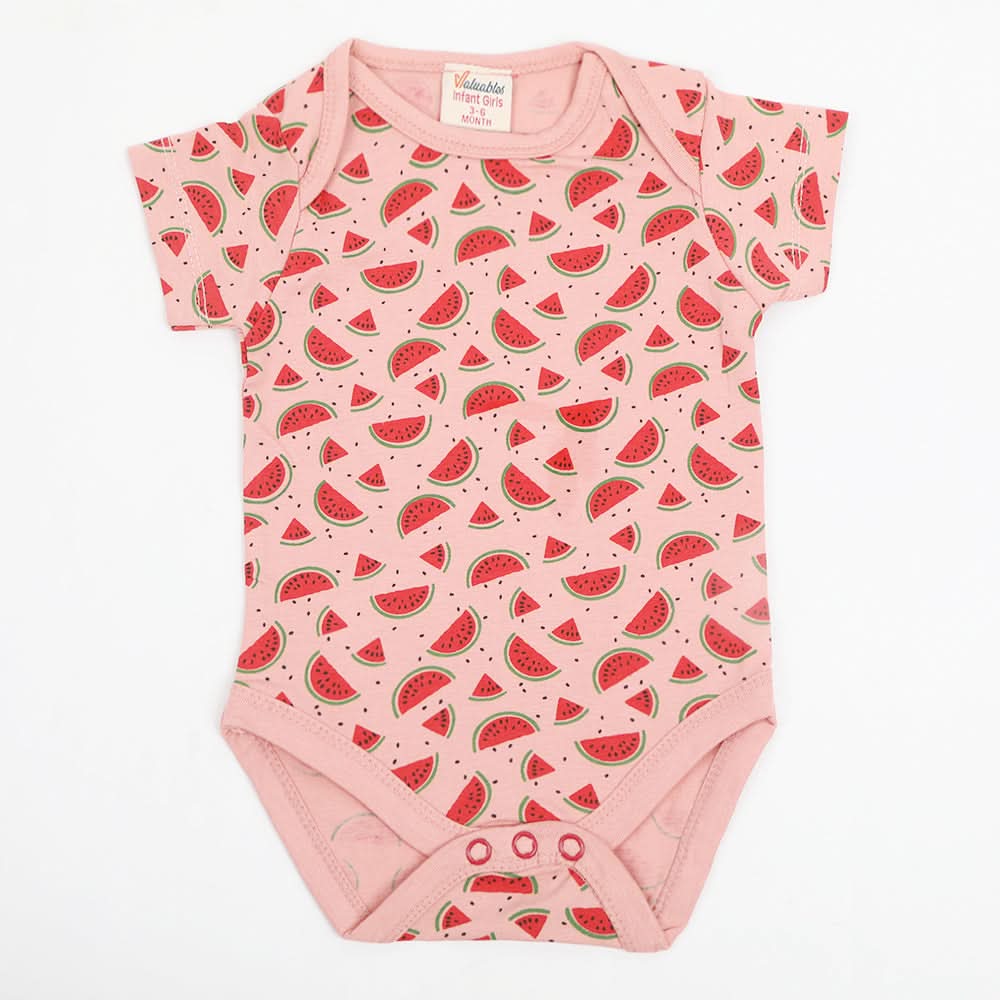 Newborn Girls Half Sleeves Body Romper - Pink, Newborn Girls Rompers, Chase Value, Chase Value