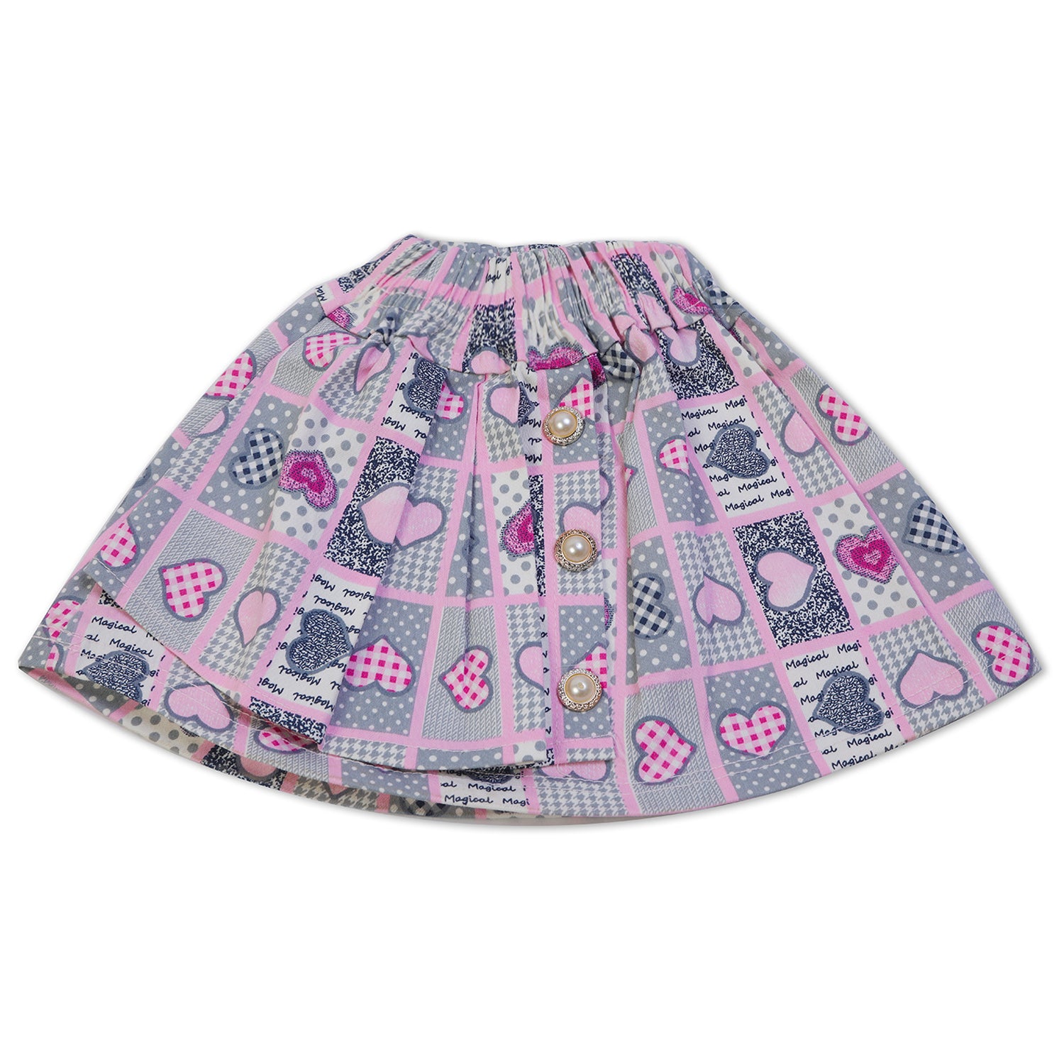 Girls Half Sleeves Skirt Suit - Pink, Girls Suits, Chase Value, Chase Value