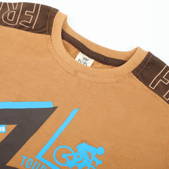 Boys Half Sleeves T-Shirt - Brown, Boys T-Shirts, Chase Value, Chase Value