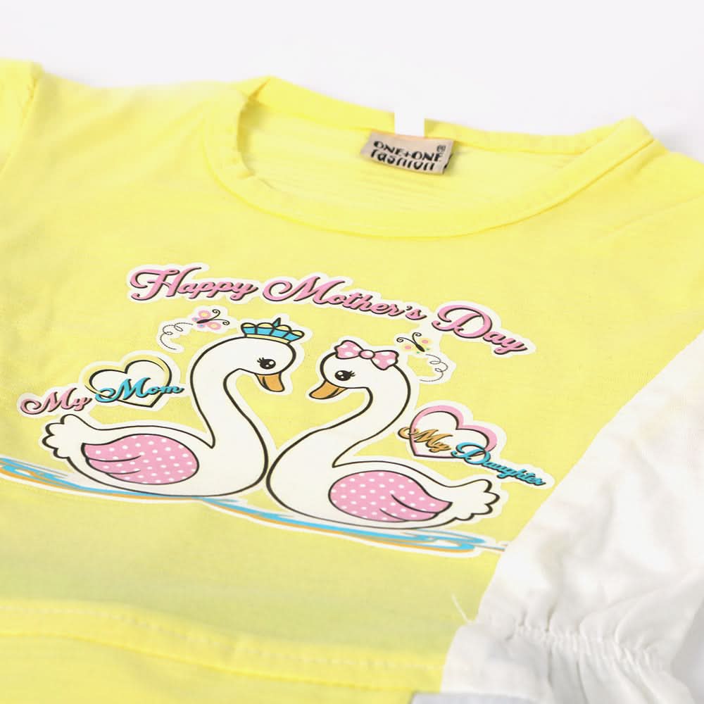 Girls Pajama Suit Cord Set - Yellow, Girls Suits, Chase Value, Chase Value