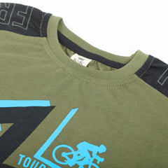 Boys Half Sleeves T-Shirt - Olive Green, Boys T-Shirts, Chase Value, Chase Value